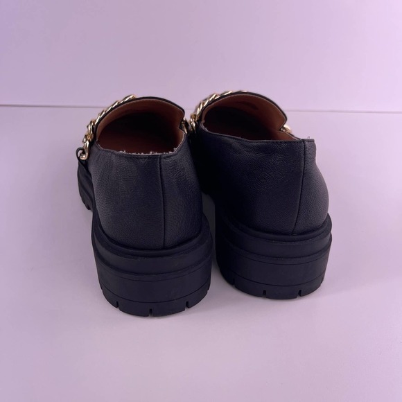 Jessica Simpson Disila Slip-On Leather Chunky Loafer Gold Chain Lug Women's 9.5 - Picture 5 of 10